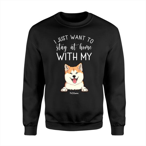 Funny Stay At Home With My Dogs Personalized T-Shirt TS-PT1196