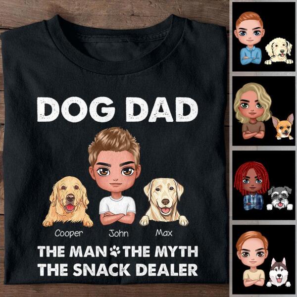 Funny Dog Dad Man - Myth - Snack Dealer Personalized T-Shirt TS-PT1206