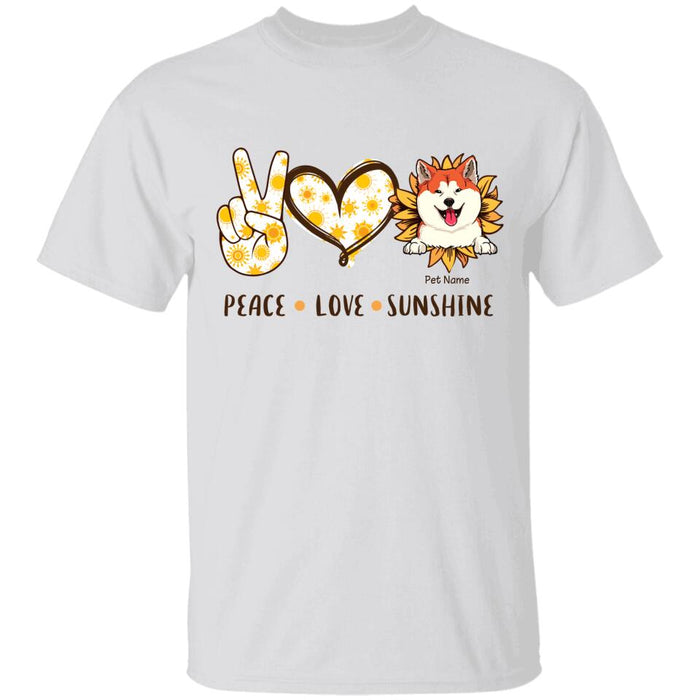 Peace Love Dog Sunflower Personalized T-shirt TS-NN1232