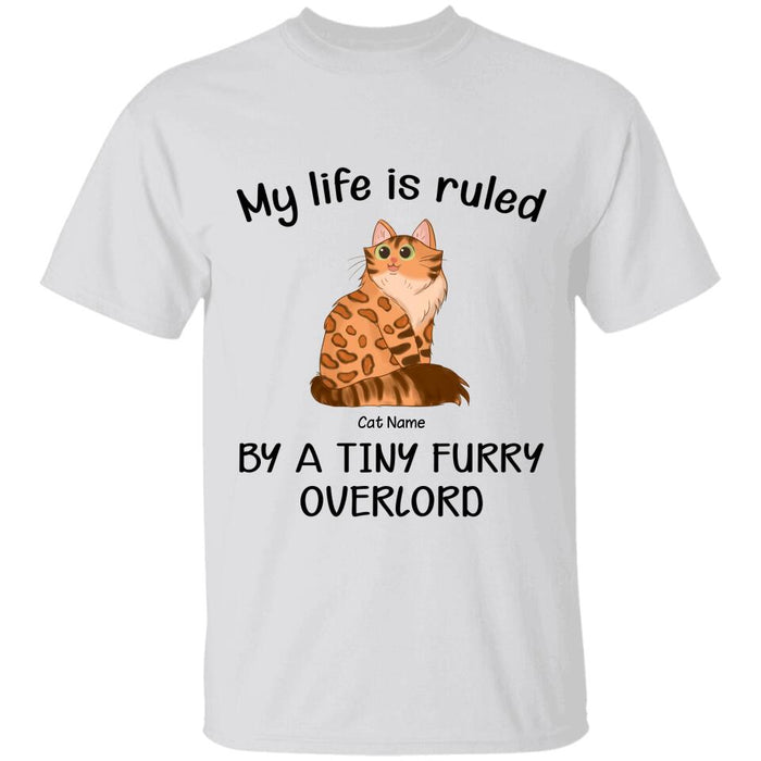 Funny My Life Is Ruled By Tiny Furry Overlords Personalized Cat T-Shirt TS-PT1225