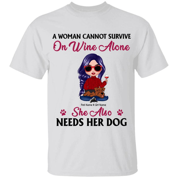 This Woman Cannot Survive On Wine Alone Personalized T-Shirt TS-PT1241