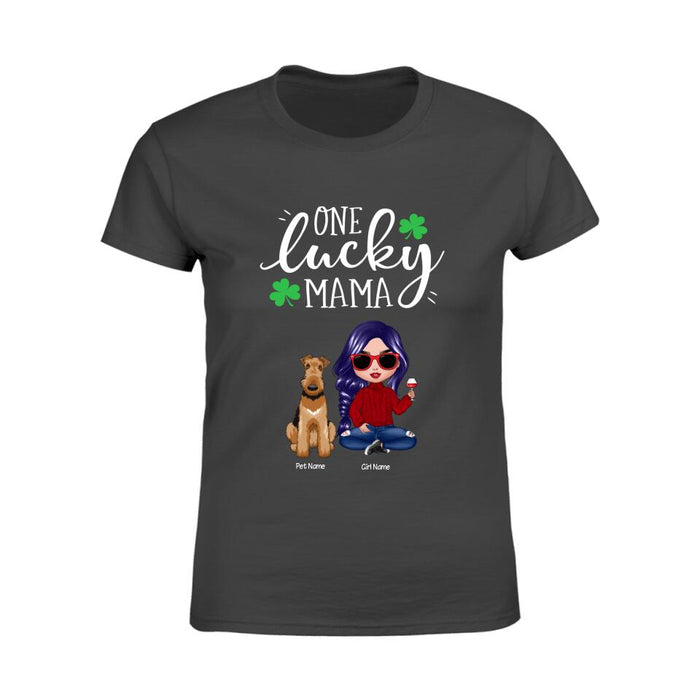 One Lucky Mama Personalized Dog T-shirt TS-NN1258