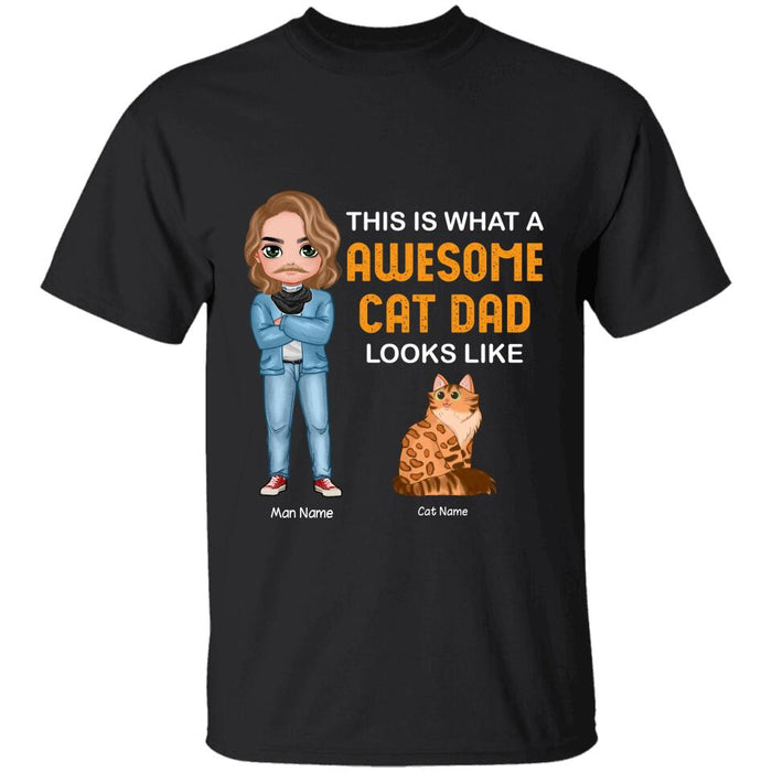 This Is What A Awesome Cat Dad Looks Like Personalized T-shirt TS-NB1237