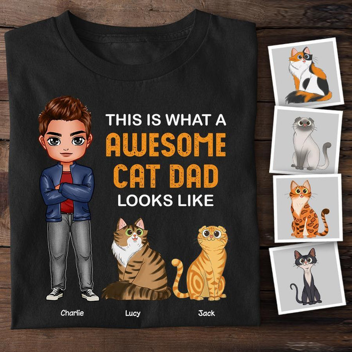 This Is What A Awesome Cat Dad Looks Like Personalized T-shirt TS-NB1237