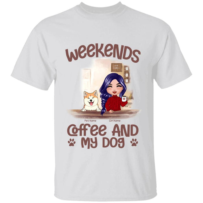 Weekends Coffee And My Dogs Personalized T-Shirt TS-PT1276