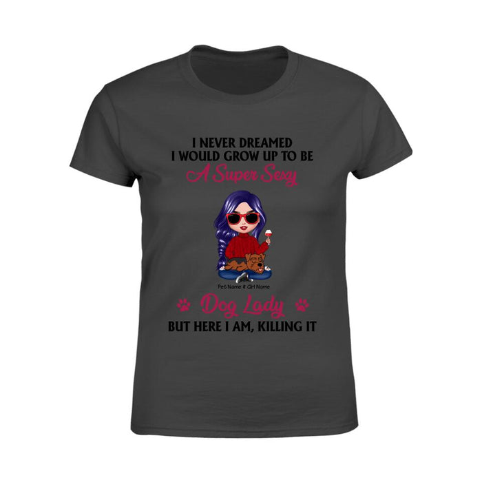 Funny Super Sexy Dog Lady Personalized T-Shirt TS-PT1285