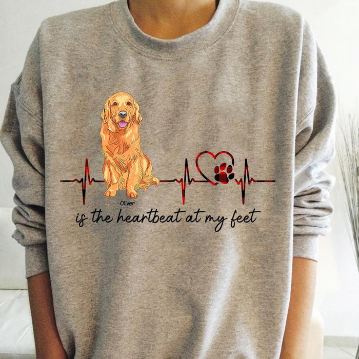The Heartbeat At My Feet Personalized Dog T-Shirt TS-PT1303