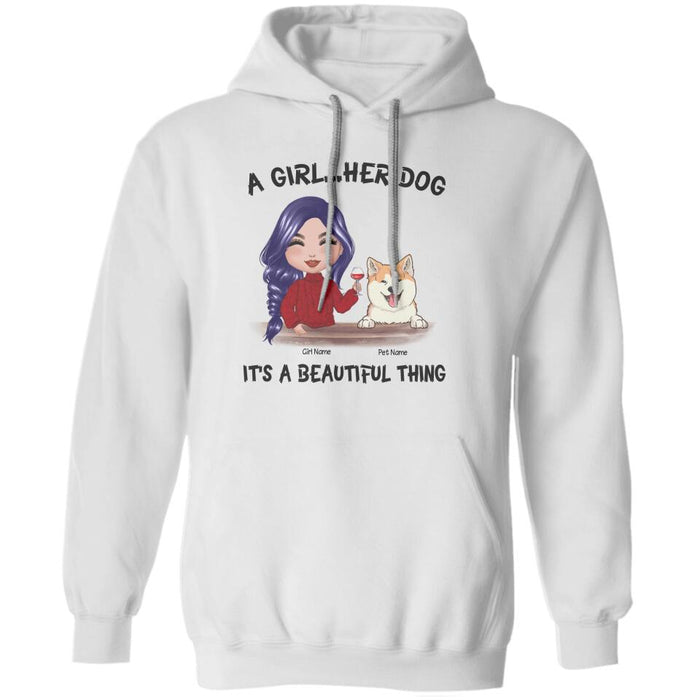 A Girl And Her Dogs A Beautiful Thing Doll Personalized T-Shirt TS-PT1296