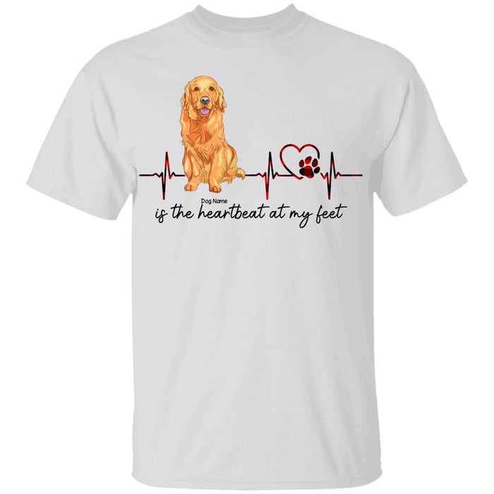 The Heartbeat At My Feet Personalized Dog T-Shirt TS-PT1303