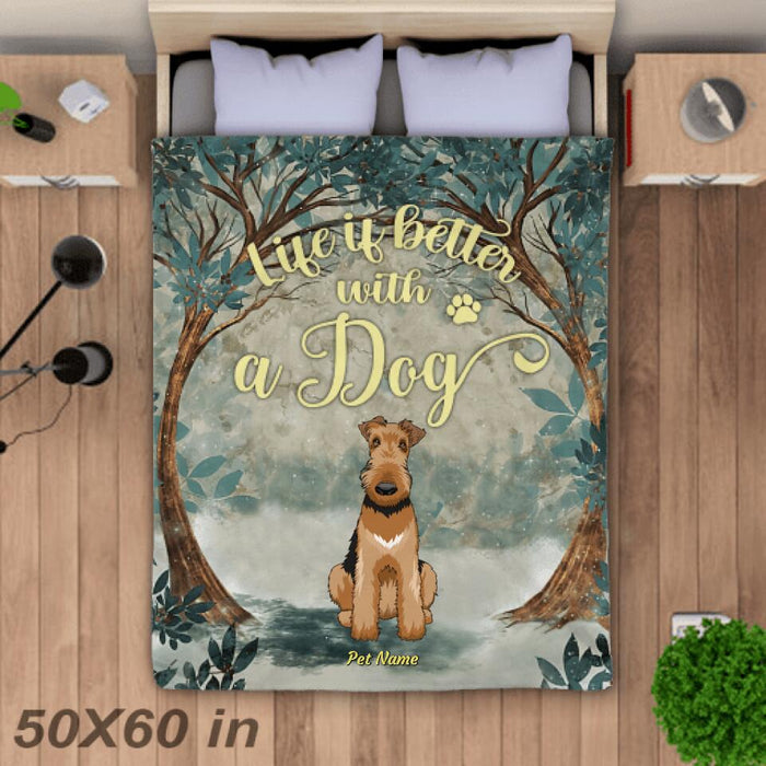 Life Is Better With Dogs Personalized Blanket B-PT1257