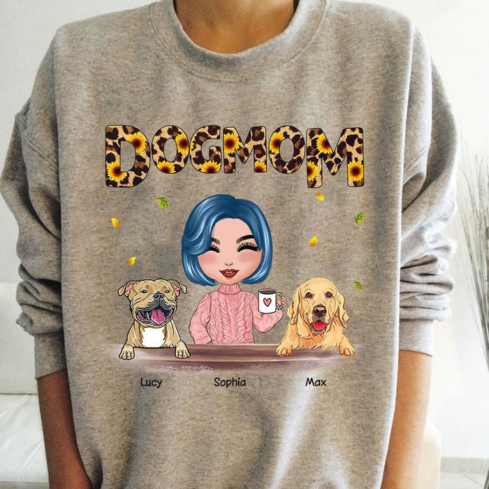 Dog Mom Sunflower Leopard Pattern Doll Personalized T-Shirt TS-PT1302