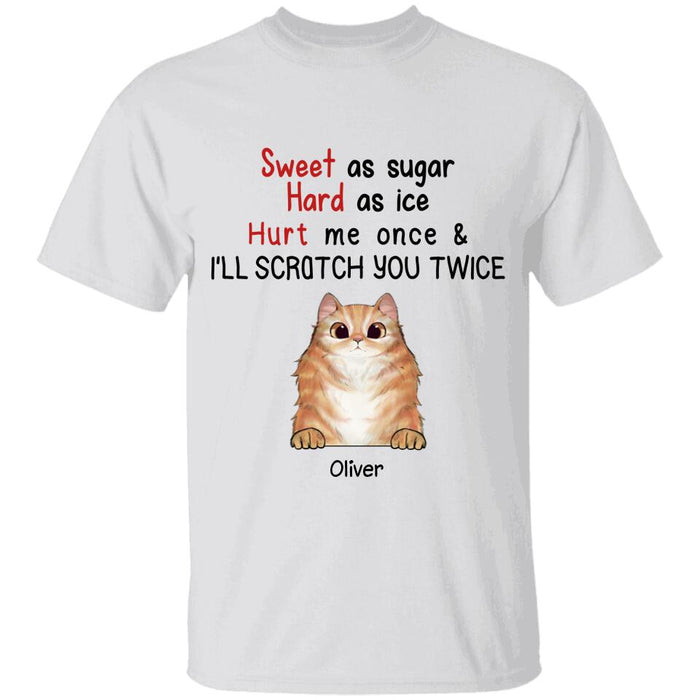 Sweet As Sugar Hard As Ice Personalized Cat T-shirt TS-NN1280