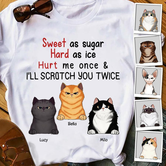 Sweet As Sugar Hard As Ice Personalized Cat T-shirt TS-NN1280