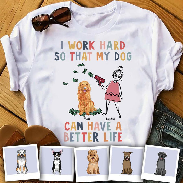 Funny Hard-working Dog Mom Personalized T-Shirt TS-PT1308