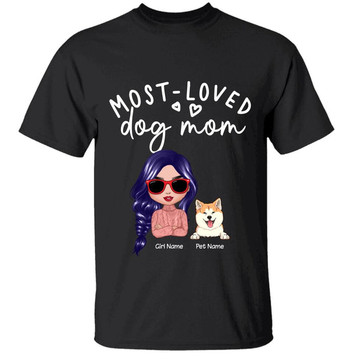 Most Loved Dog Mom Personalized T-shirt TS-NB1313