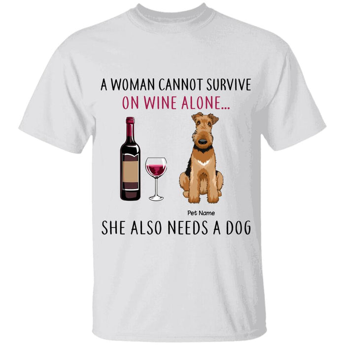 Funny Dog Mom Loves Wine Personalized T-Shirt TS-PT846a