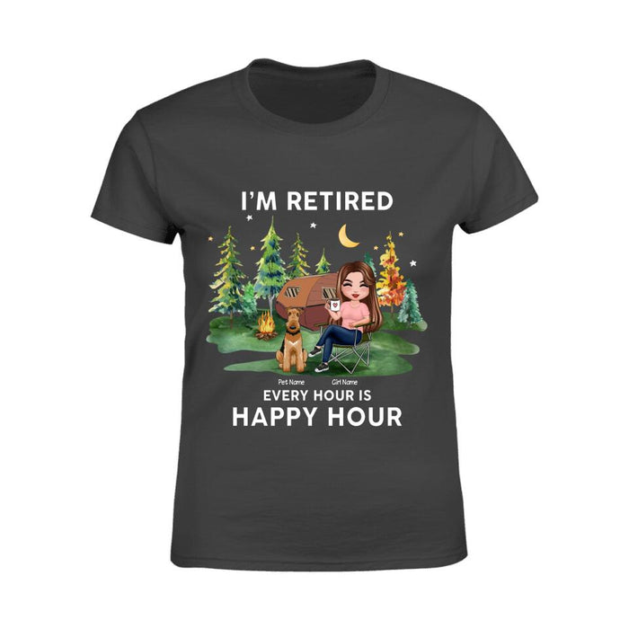 Retired Dog Mom Loves Camping Personalized T-Shirt TS-PT1304