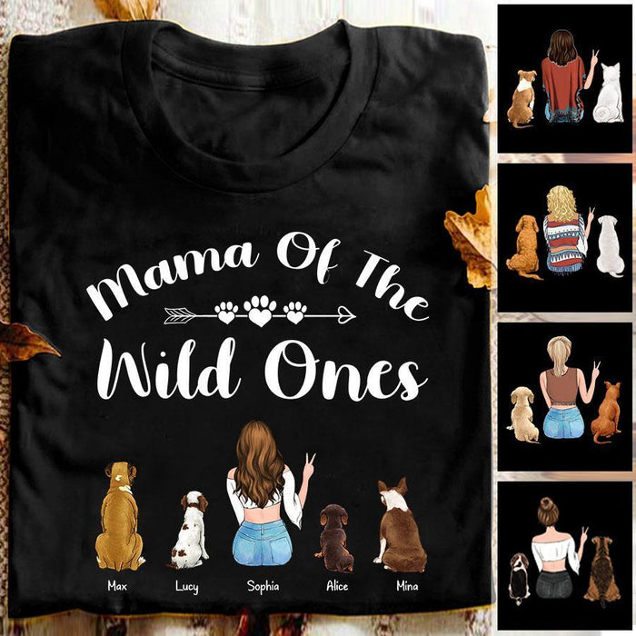 Mama Of The Wild Ones Personalized Dog T-shirt TS-NN1290