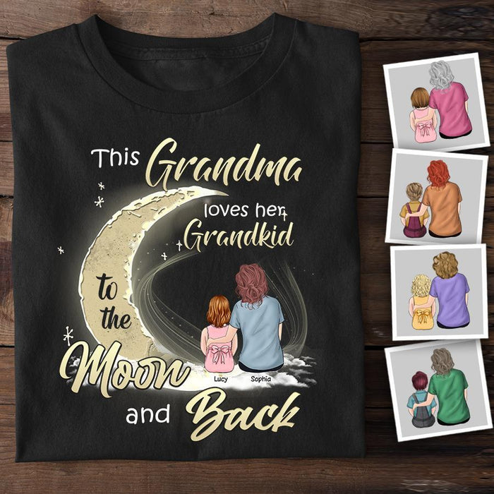 This Grandma Loves Her Grandkids To The Moon And Back Personalized T-shirt TS-NB1320