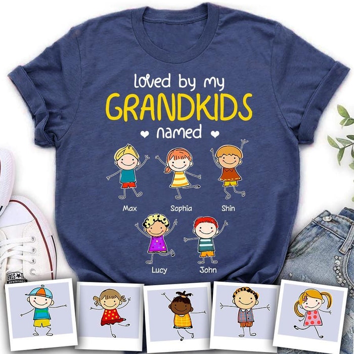 Loved By My GrandKids Named Personalized T-shirt TS-NB1327