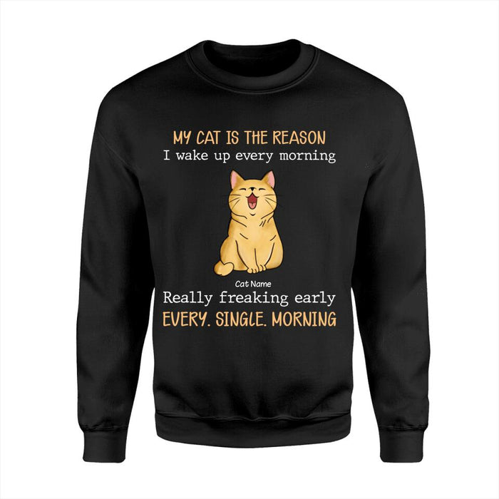 Funny The Reasons I Wake Up Personalized Cat T-Shirt TS-PT1336
