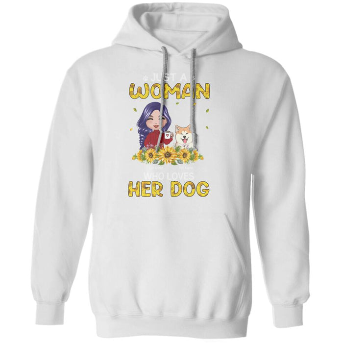 Just A Woman Who Loves Dogs Sunflower Personalized T-Shirt TS-PT1332