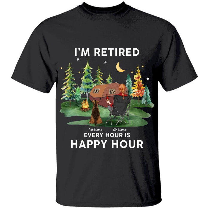 Retired Dog Mom Goes Camping Personalized T-Shirt TS-PT1355