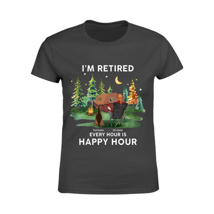 Retired Dog Mom Goes Camping Personalized T-Shirt TS-PT1355