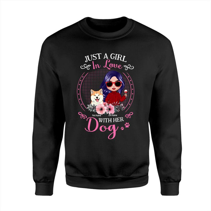 Just A Girl In Love With Her Dogs Personalized T-Shirt TS-PT1358