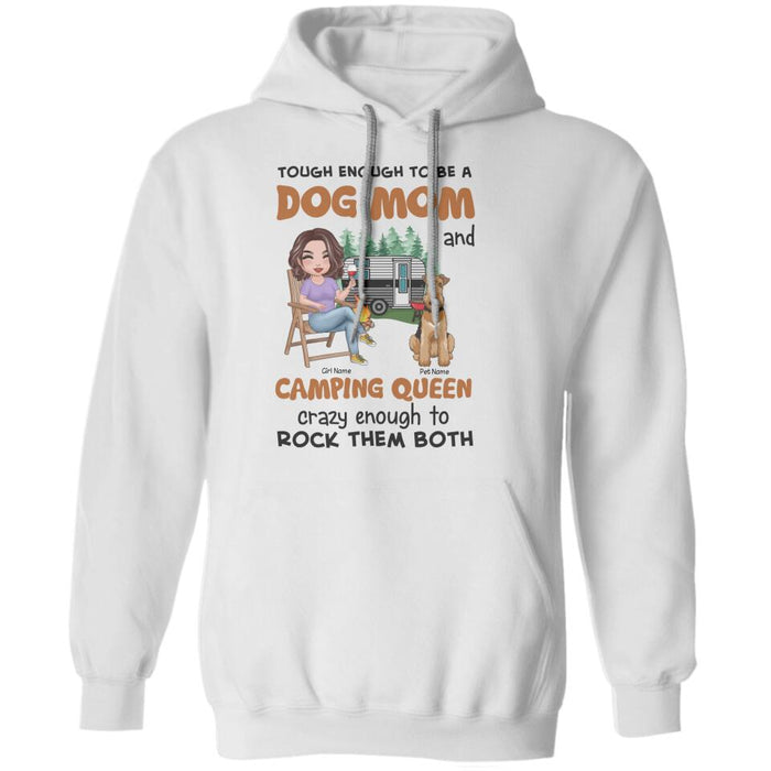 Crazy Enough To Be A Dog Mom And Camping Queen Personalized T-Shirt TS-PT1360