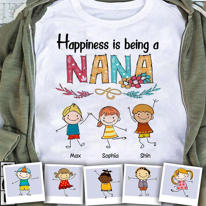 Happiness Is Being A Nana Personalized T-shirt TS-NB1371