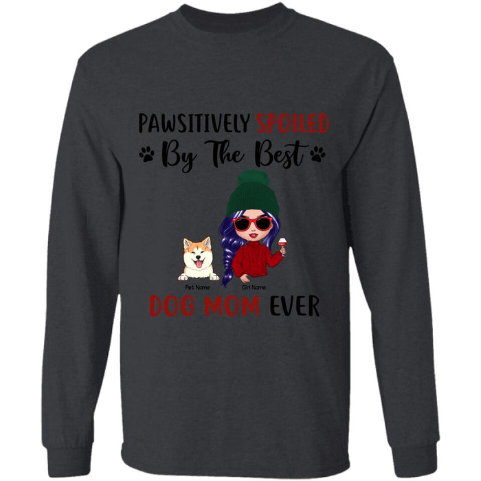 Pawsitively Spoiled By The Best Dog Mom Ever Personalized Dog T-shirt TS-NN870