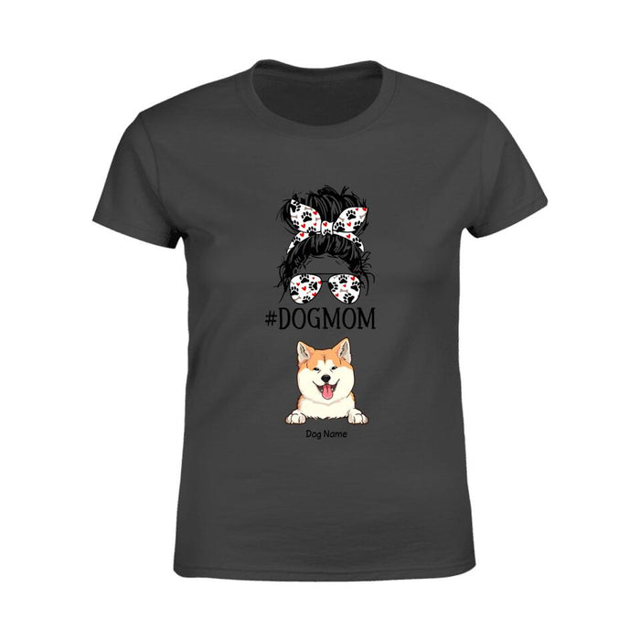 Messy Bun Dog Mom Personalized T-Shirt TS-PT1380