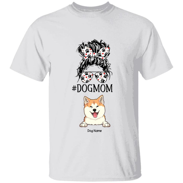 Messy Bun Dog Mom Personalized T-Shirt TS-PT1380