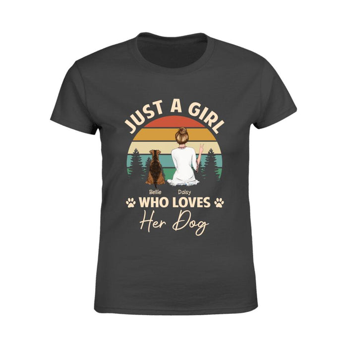 Just A Girl In Love With Her Dogs Retro Personalized T-Shirt TS-PT1408