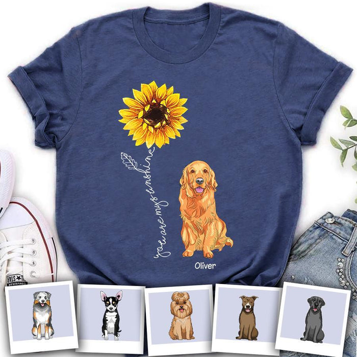 You Are My Sunshine Sunflower Personalized Dog T-Shirt TS-PT1325