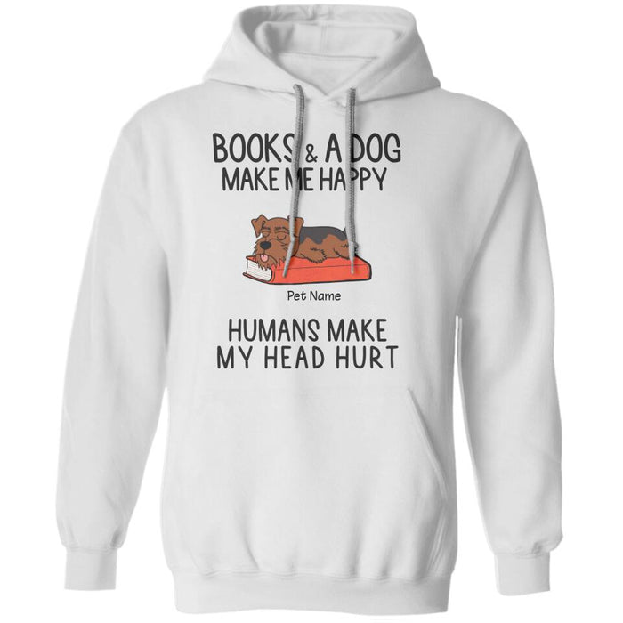 Books And Dogs Make Me Happy Personalized T-shirt TS-NN1382