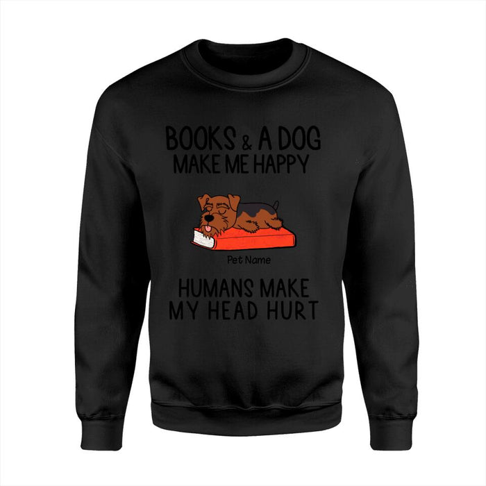 Books And Dogs Make Me Happy Personalized T-shirt TS-NN1382