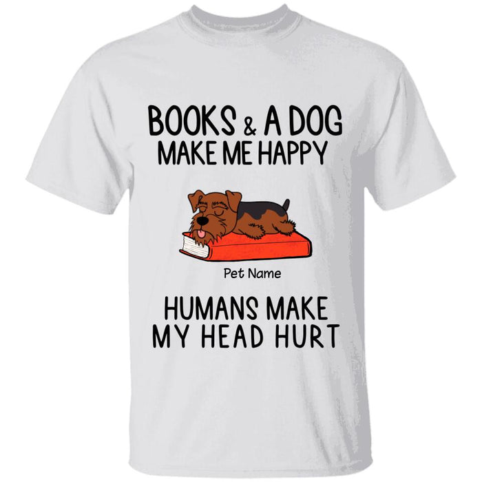 Books And Dogs Make Me Happy Personalized T-shirt TS-NN1382