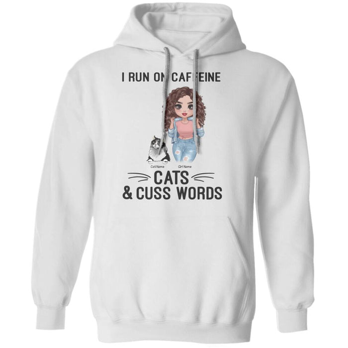 I Run On Caffeine Cats & Cuss Words Personalized T-shirt TS-NN1418