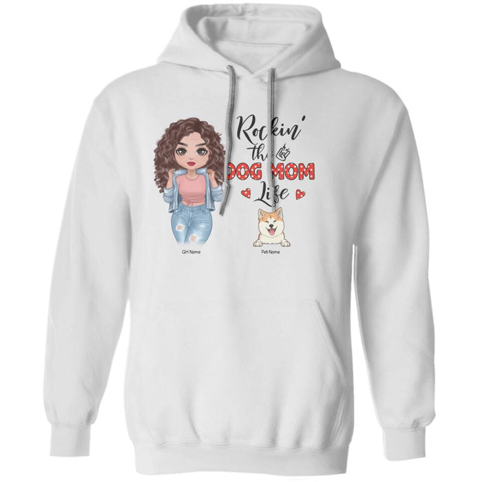 Cool Girl Rockin' The Dog Mom Life Personalized T-shirt TS-NN1414