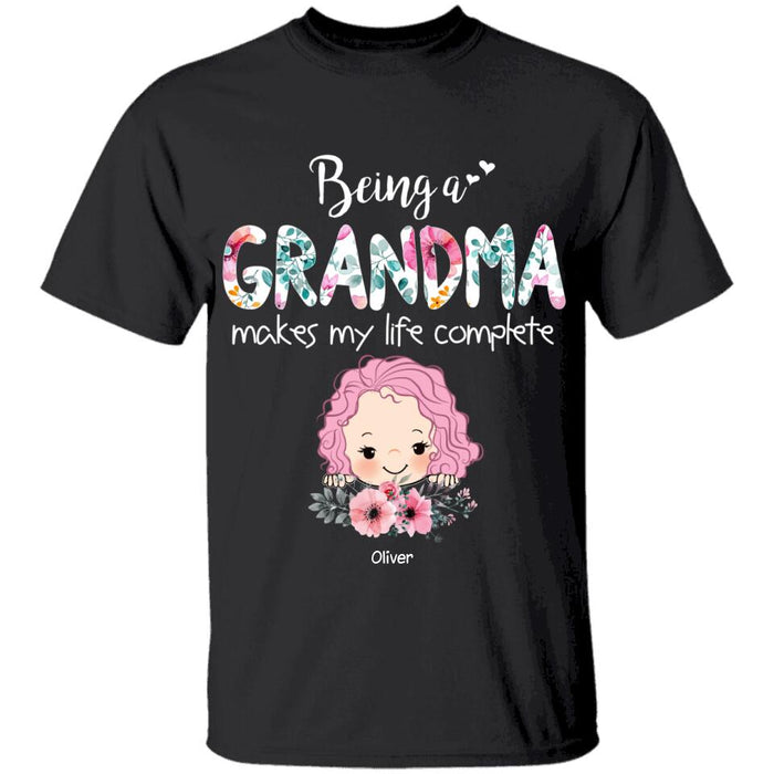 Being A Grandma Makes Life Complete Personalized T-Shirt TS-PT1429