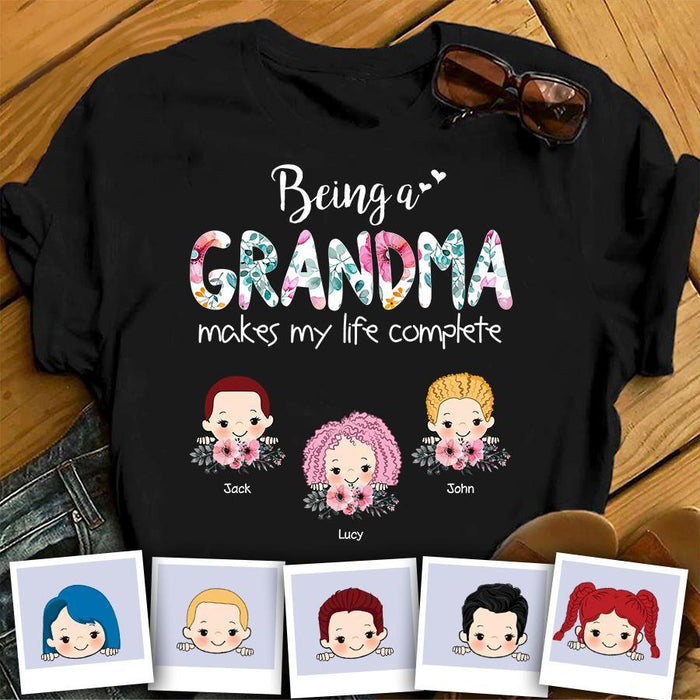 Being A Grandma Makes Life Complete Personalized T-Shirt TS-PT1429