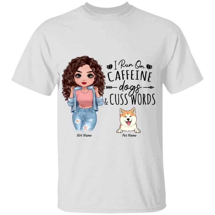 I Run On Caffeine Dogs & Cuss Words Personalized T-shirt TS-NN1431