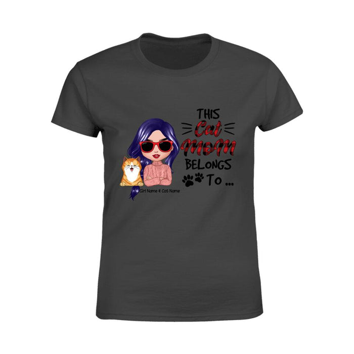 This Cat Mom Belongs To Personalized T-shirt TS-NN1441