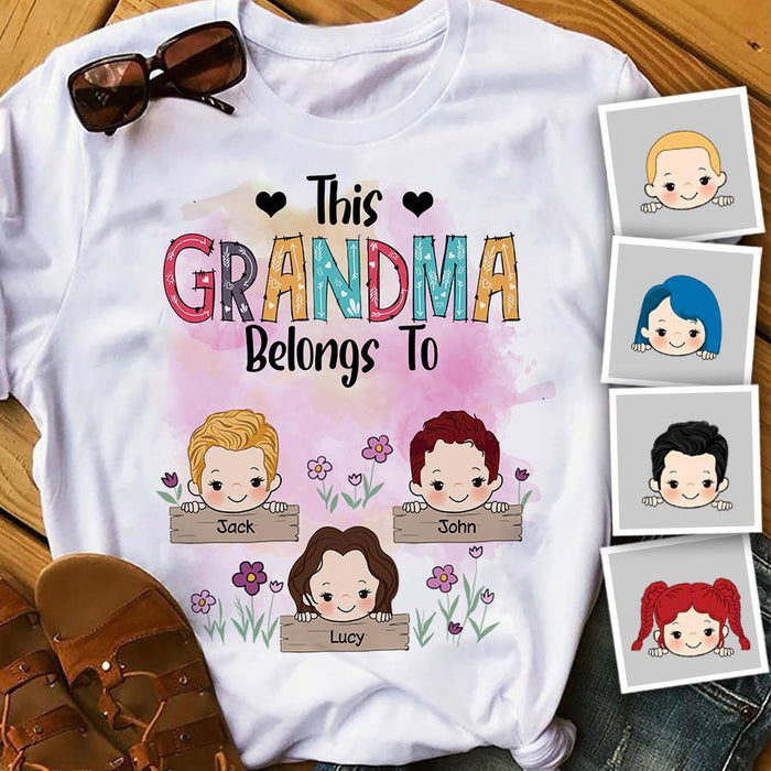 This Grandma Belongs To Personalized T-Shirt TS-PT1428