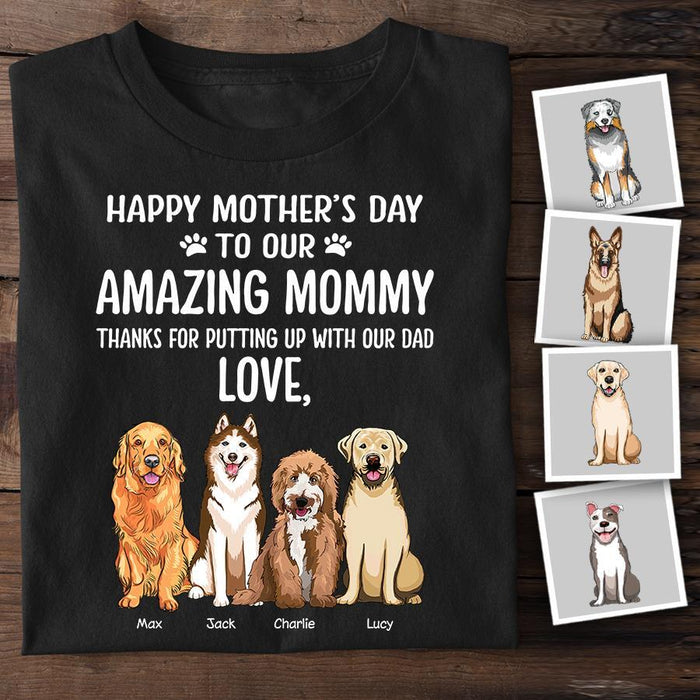Funny Thanks For Putting Up With My Dad Personalized Dog T-Shirt TS-PT1450