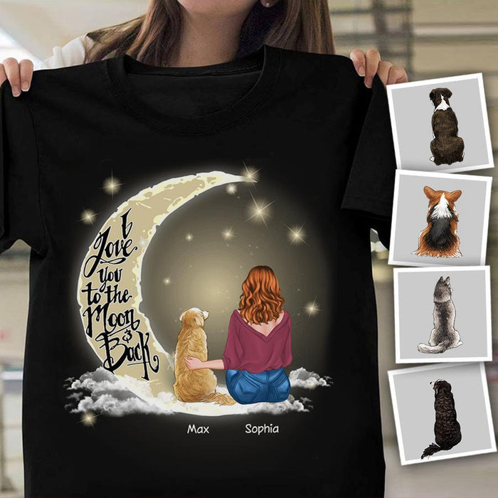 Love My Dogs To The Moon And Back Personalized T-Shirt TS-PT1465