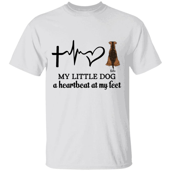 Heartbeat At My Feet Personalized Dog T-Shirt TS-PT1476