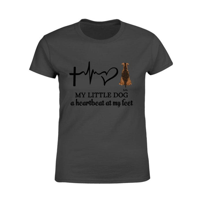 Heartbeat At My Feet Personalized Dog T-Shirt TS-PT1476